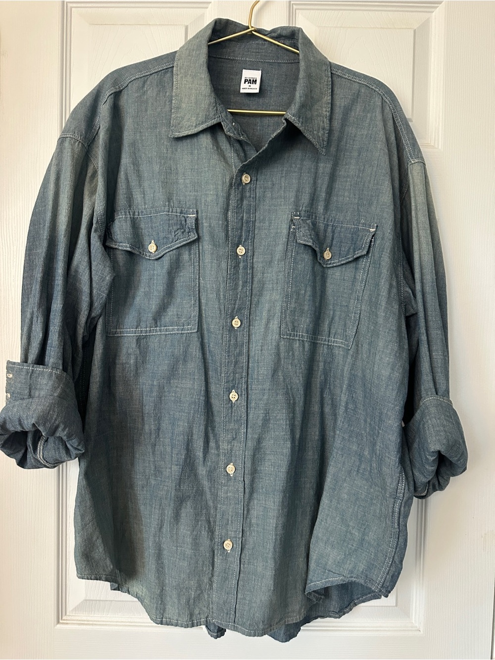 Re/Done Light Blue Denim Button-Front Workshirt